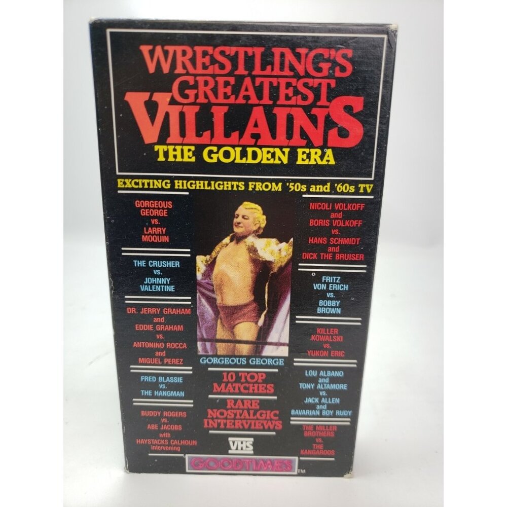 Wrestling's Greatest Villains The Golden Era 50s  60s VHS B&W Wrestling Video